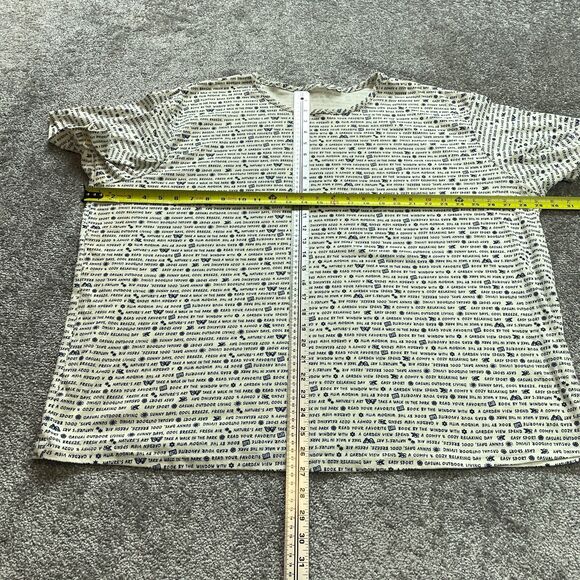 Unbranded Shirt Top Womens 3X White Blue Text Garden View Sunny Days Summer Tee - Picture 10 of 12